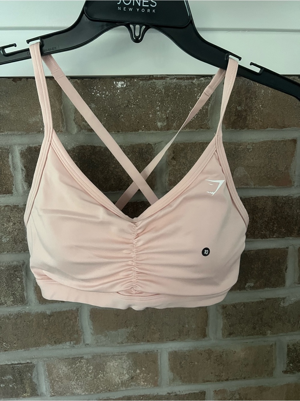 Gymshark Pink Ruched Strappy Sports Bra Small- NWOT